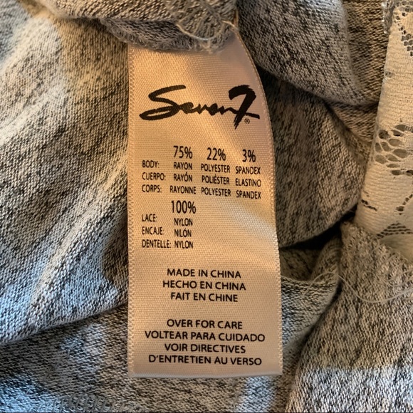 Seven7 size 1X Light Gray Sweater with Lace Trim. - Picture 6 of 6